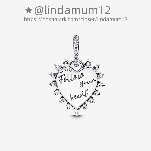 Pandora Spinnable Arrow Heart Dangle Charm - Picture 3 of 5